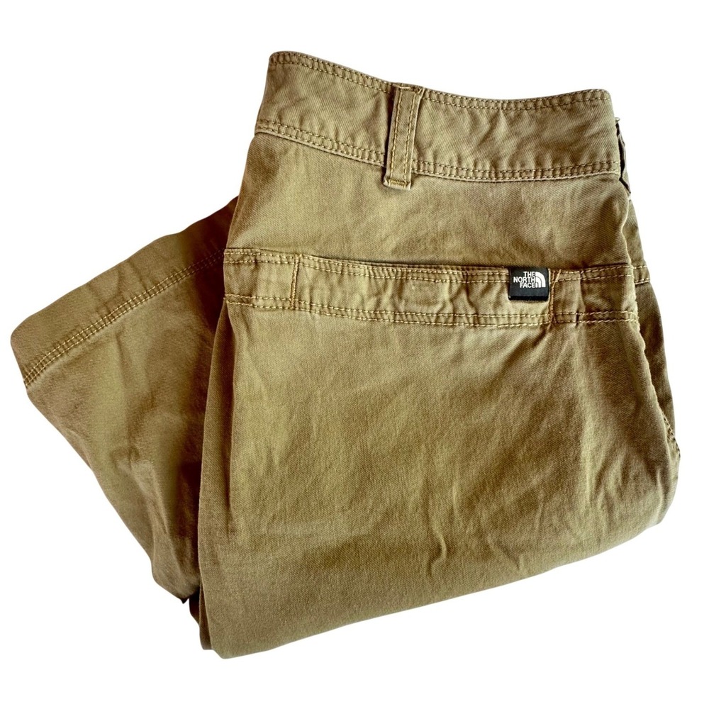 Vintage The North Face Womens Khaki Hiking Shorts Size 4 Cotton Stretch Tan ARRL